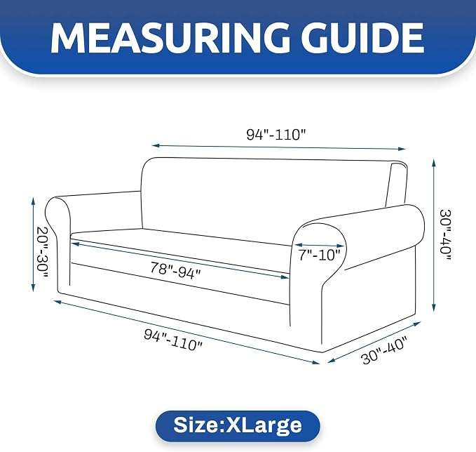 Stretch Oversized Couch Covers for Sofa Slipcover, Soft Jacquard Non-Slip - Image 7