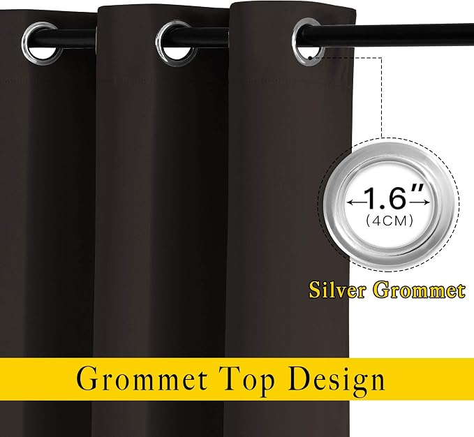 NICETOWN Room Darkening 118 inch Long Curtains, Grommet Thermal Drapes Weighted - Image 2