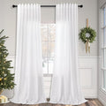 102 Inch Curtains White Linen Drapes by Pitalk
