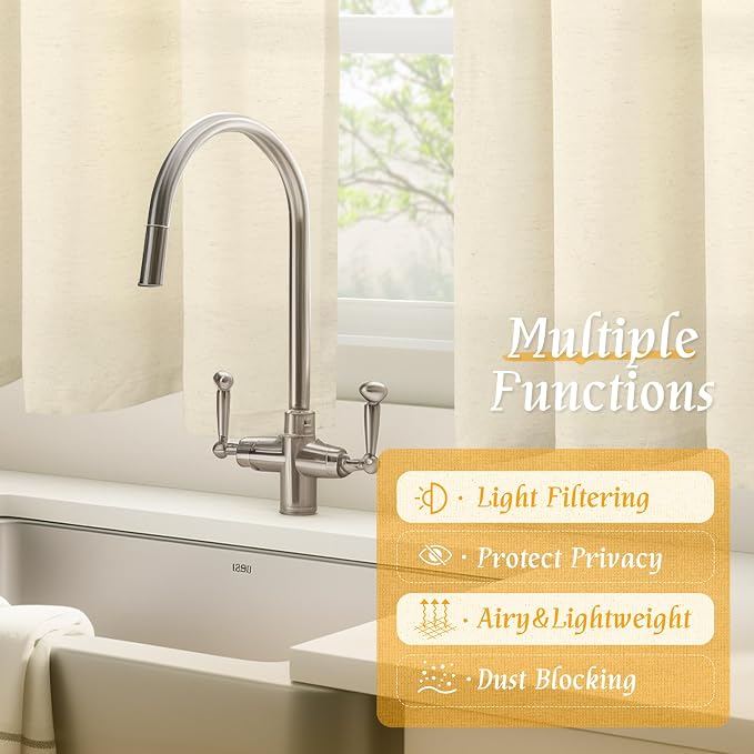 54 Inch Short Window Linen Curtains - Image 9