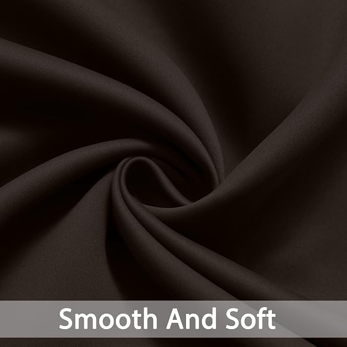 Yakamok Room Darkening Curtains 52x96 inch Length Dark Brown-Living Room | 2 - Image 6
