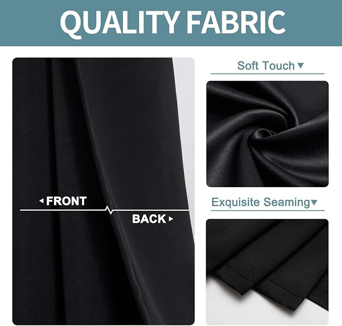 ChrisDowa Blackout Curtains for Bedroom and Living Room 45 Inches Long | 2 - Image 3