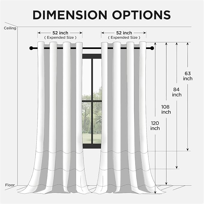 Joydeco Long Blackout Curtains for Bedroom & Living Room 120 Inch 2 Panels | - Image 9
