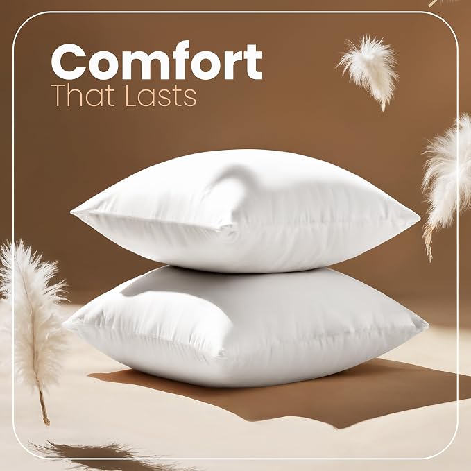 Utopia Bedding 22x22 Pillow Inserts, 2 Pack | Indoor cushion inserts - Image 4