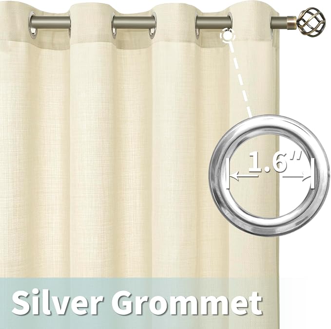 72 Inch Length Sheer Linen Curtains - Image 5