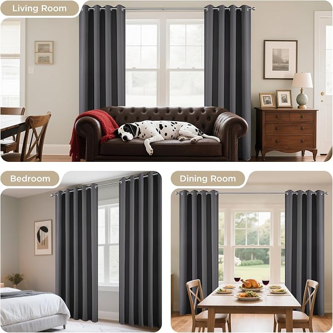 Joydeco Blackout Curtains 90 Inch Length 2 Panels Set, Thermal Insulated Long - Image 6