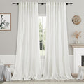 Ivory Linen Curtains 95 Inch Length by Nanspring