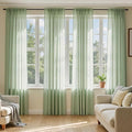 MIULEE Sage Green Sheer Curtains 90 Inches Long 4 Panels 42 x 90 Inches | Light by MIULEE