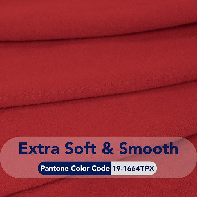 PureFit Stretch Oversized Couch Covers Fleece Sofa Slipcovers Red | 1-Piece - Image 5