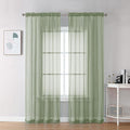 Sage Green Sheer Curtains 78 Inches Long 2 Panels by OVZME