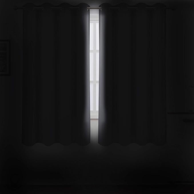 Grey Thermal Blackout Curtains/52 x 72 Inch/Set of 2 Panels Room Darkening - Image 3