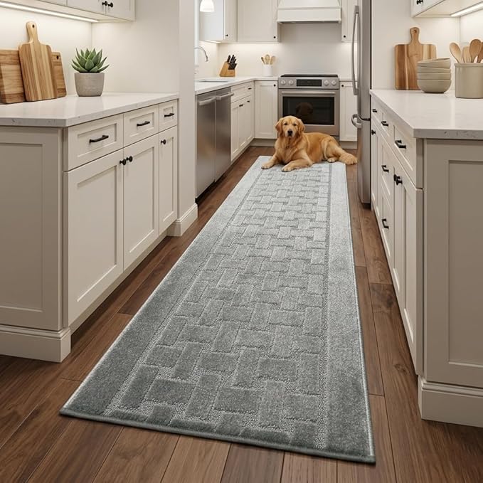 Runner Rug 29 ft, Extra Long Non-Slip Washable Rug, Rubber Backing, Rolled in - Image 2