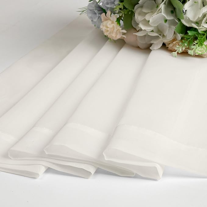 Chyhomenyc Ivory Sheer Curtains 30 inch Length 2 Panels, Light Filtering Voile - Image 5
