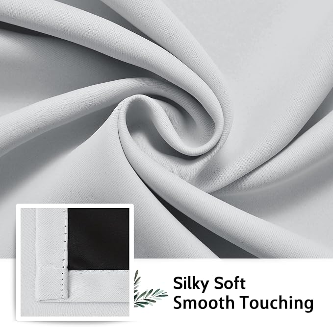 SimpleHome White 100% Blackout Curtains Room Darkening Living Room 96 Inch | - Image 7