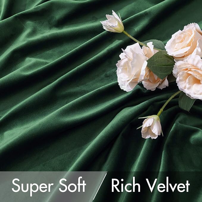 MIULEE Velvet Blackout Curtains 52x108 inches 2 Panels Hunter Green | Luxury - Image 4