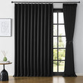 80 Inch Wide Black Pinch Pleated Curtains 80 x 132, Thermal Insulated Noise by KEQIAOSUOCAI