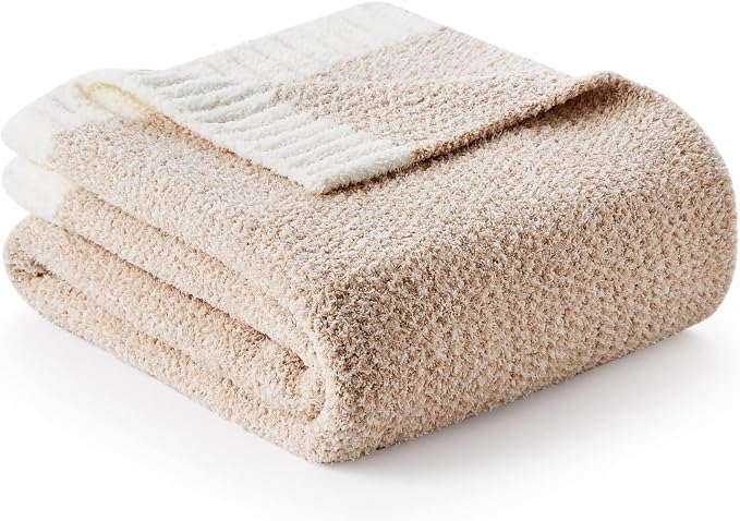 Snuggle Sac Super Soft & Reversible Heather Beige Throw by SnuggleSac