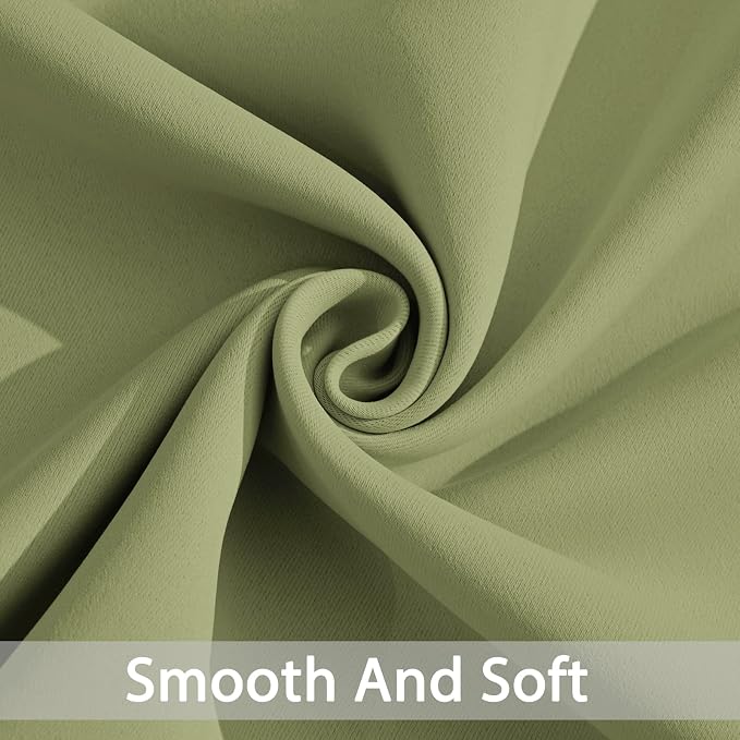 Yakamok Room Darkening Curtains 52x84 inch Length Sage Green-Living Room | 2 - Image 5