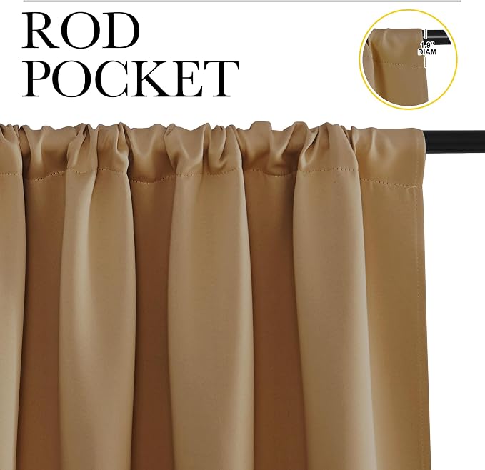 NICETOWN Blackout Curtains for Living Curtains, 1 Pair, 34-inch W x 72-inch L - Image 2