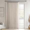 Topfinel 105 Inch Pinch Pleated Linen Curtains 1 Panels, Oatmeal Semi Sheer by Topfinel