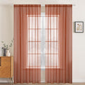 MIULEE Fall Burnt Orange Sheer Curtains 54 X 90 Inches, 2 Panels | Solid Color by MIULEE