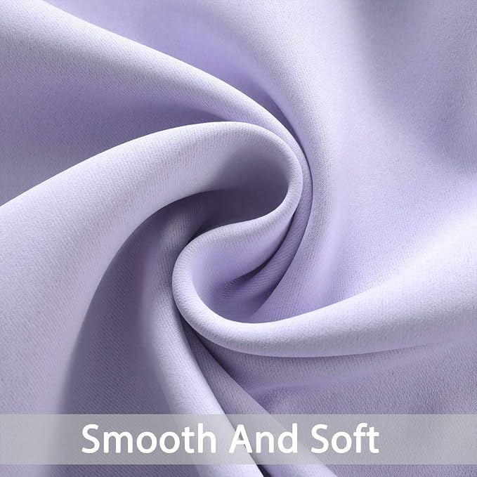Yakamok Room Darkening Curtains 52x72 inch Length Lilac-Living Room | 2 panels - Image 5