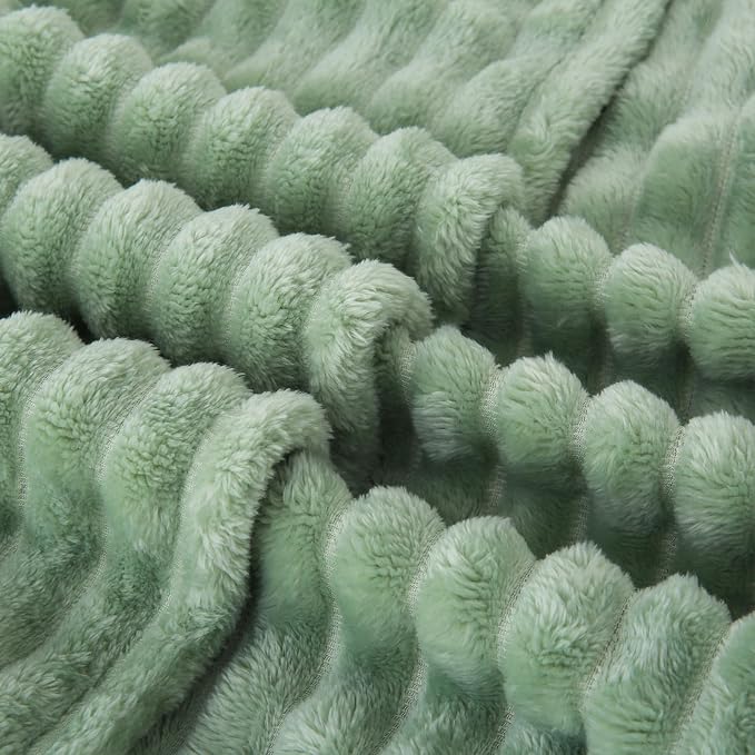Sage Green Fleece Throw Blanket 90”×90” - Image 5