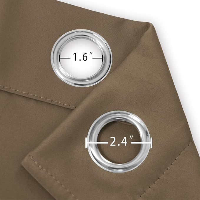 Brown Thermal Blackout Curtains/38 x 84 Inch/Set of 2 Panels Room Darkening - Image 5