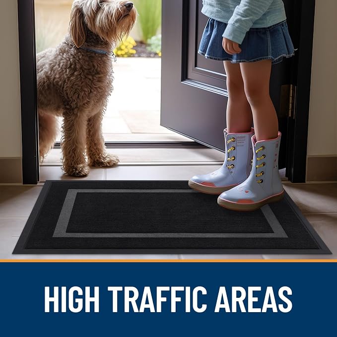 OLANLY Front Door Mat Outside 35x23, All-Season Heavy-Duty Rubber Doormat | - Image 8