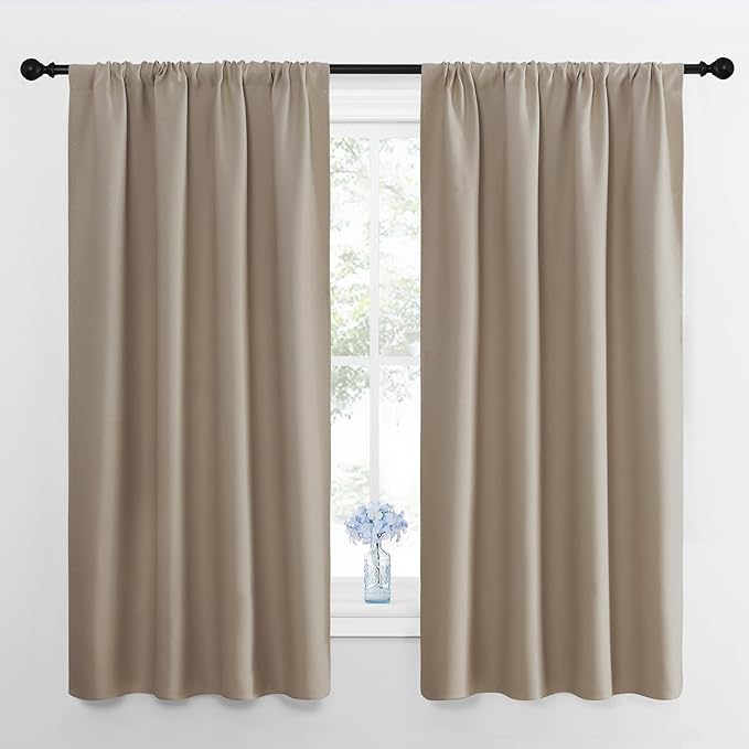 NICETOWN 2 Panels Blackout Curtains, Rod Pocket Thermal Insulated Curtains by NICETOWN
