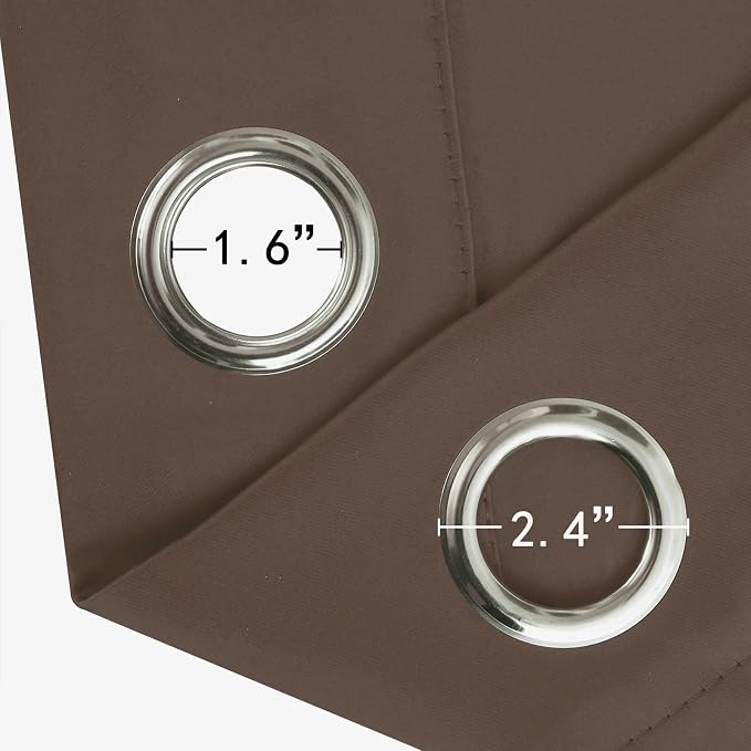 Blackout Curtains 52 x 120 Inch Long Chocolate Curtains Set of 2 Panels Room - Image 5