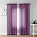Chyhomenyc Plum Sheer Curtains 84 Inches Long by Chyhomenyc