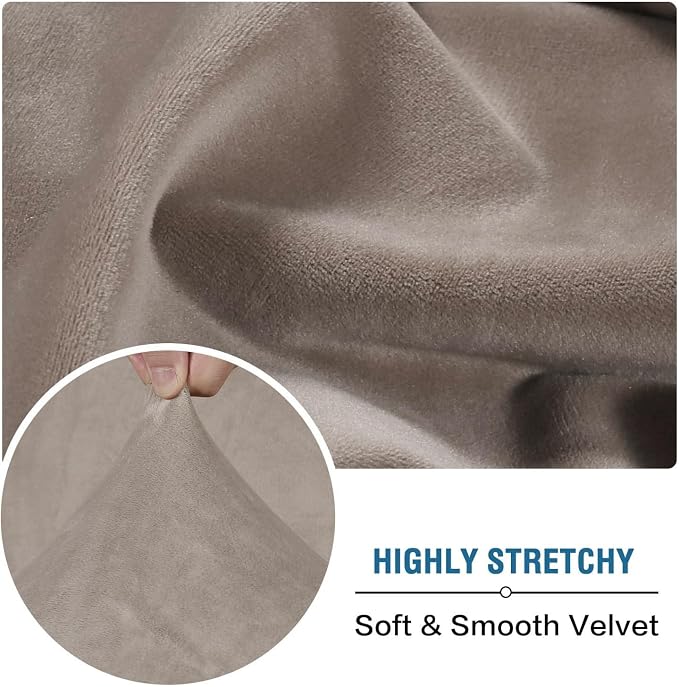 H.VERSAILTEX Velvet Stretch Sectional Couch Covers 3 Pieces Sofa Seat Cushion - Image 5