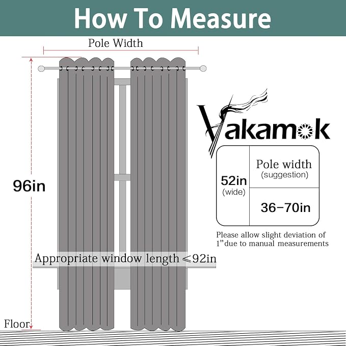Yakamok Grey Blackout Curtains 96 Inches Long - Image 8