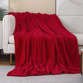 Red Fleece Plush Throw Blanket 50"x60"for Couch Sofa Fuzzy Cozy Flannel | Super by JIAHANNHA