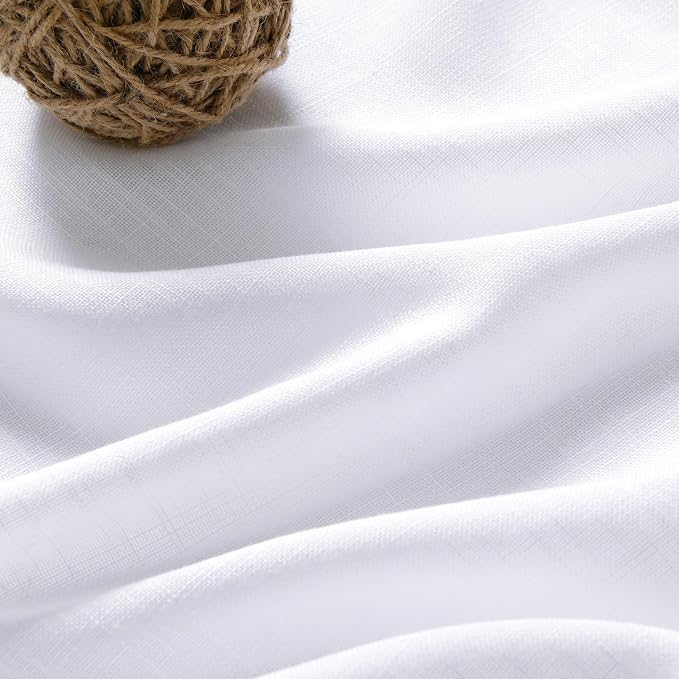 Snow White Linen Curtains 90 Inches Long - Image 4