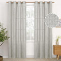 YoungsTex Light Grey Linen Curtains 80 Inches Long 2 Panels Set, Light by YoungsTex