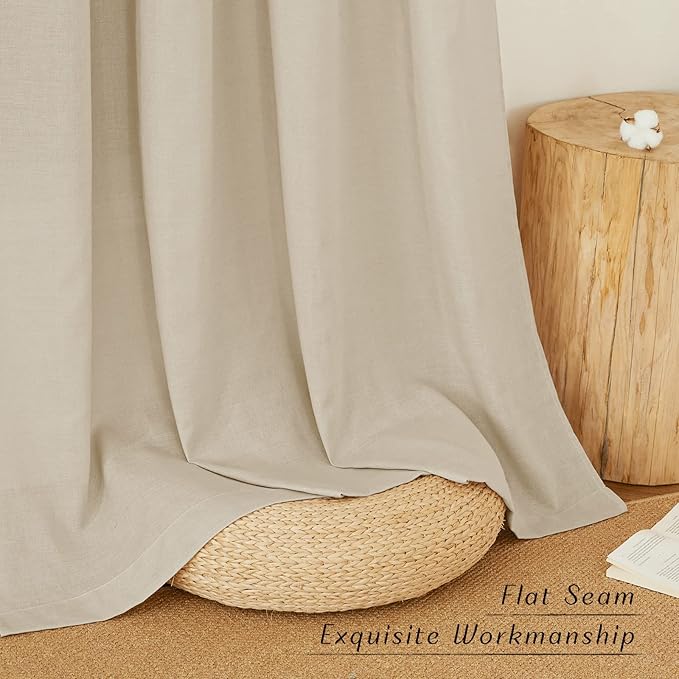 NICETOWN Rustic Linen 132 inch Long Curtains - Image 2