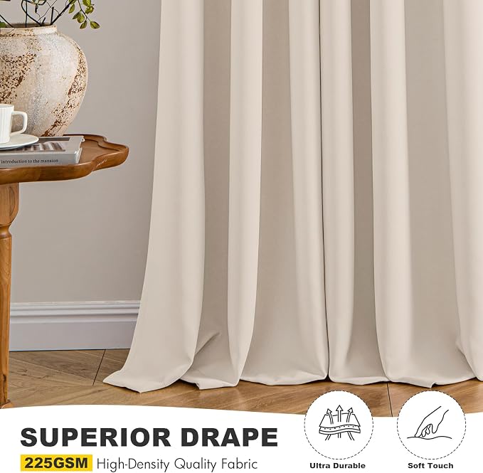 MIULEE Blackout Curtains for Bedroom 2 Panels 40 x 54 Inch Long Champagne | - Image 5