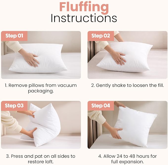 Utopia Bedding 16x16 Pillow Inserts, 2 Pack | Indoor cushion inserts - Image 3