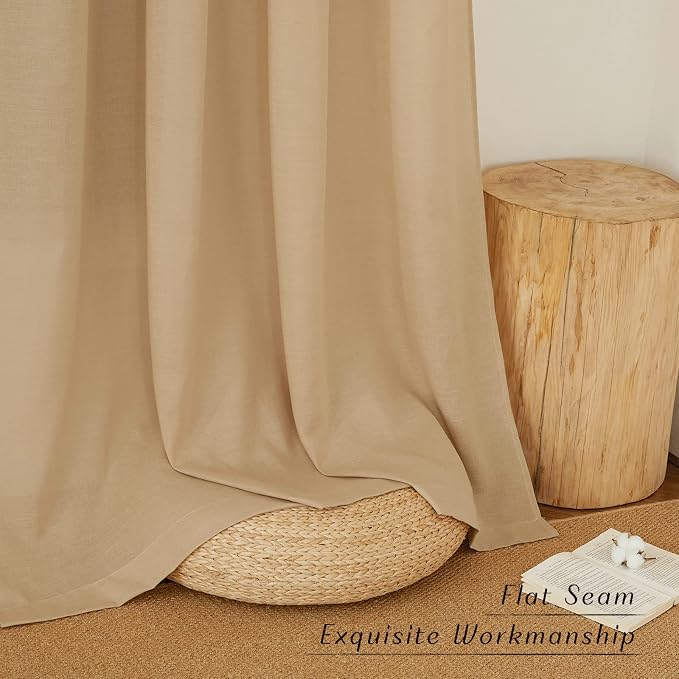 NICETOWN Linen Burlap Curtains 108" Long - Image 7