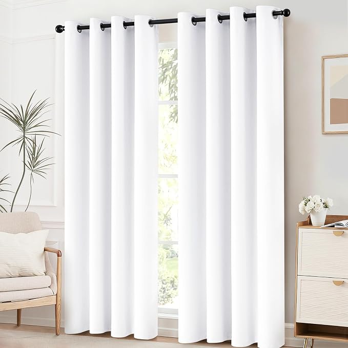 Yakamok Room Darkening Curtains 52x84 inch Length Pure White-Living Room | 2 - Image 2