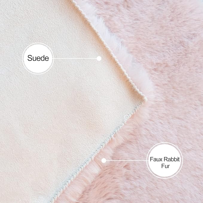ORINOVA Pink Fuzzy Washable Furry Area Rugs - Image 6