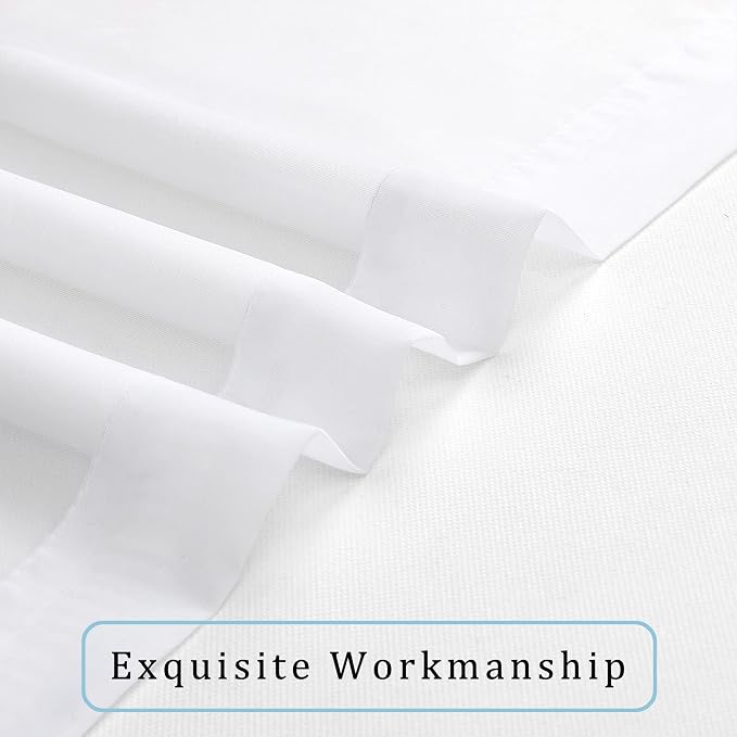 Sheer White Curtains Living Room 54 inches Long, Rod Pocket Curtain Sheers - Image 7