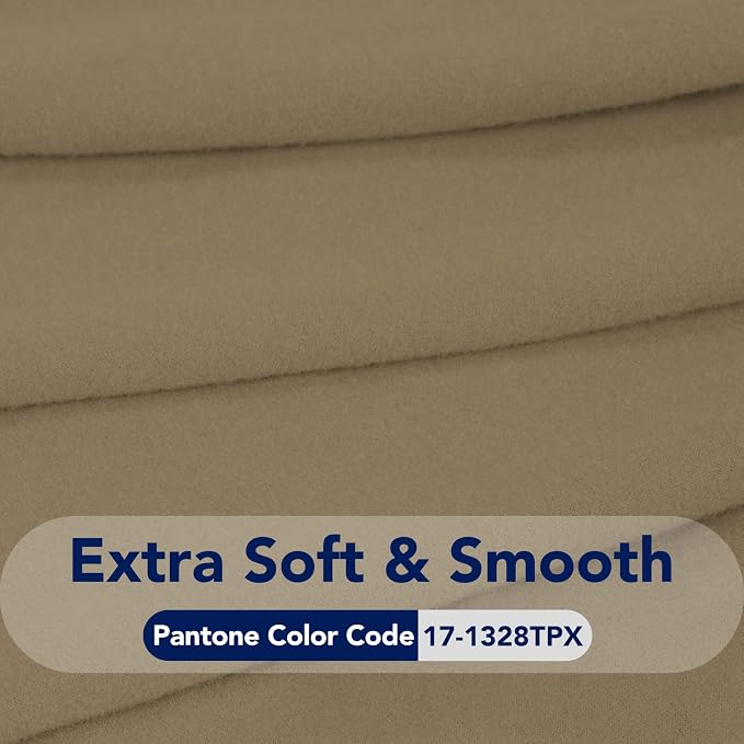PureFit Stretch Couch Covers for Sofa 4 Seater Slipcovers Tan | 1-Piece Sofa - Image 5