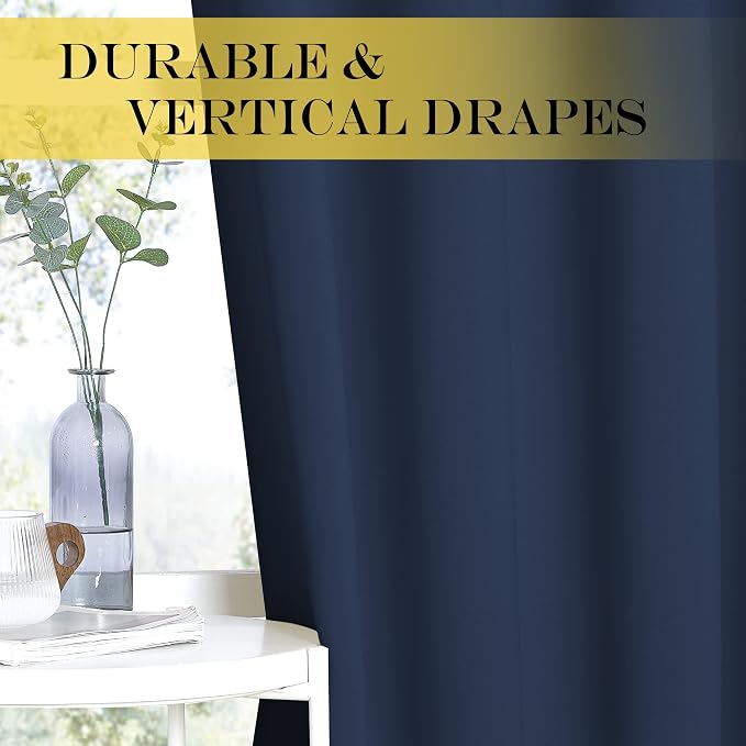 NICETOWN Blackout Navy Curtain Drape - Image 6