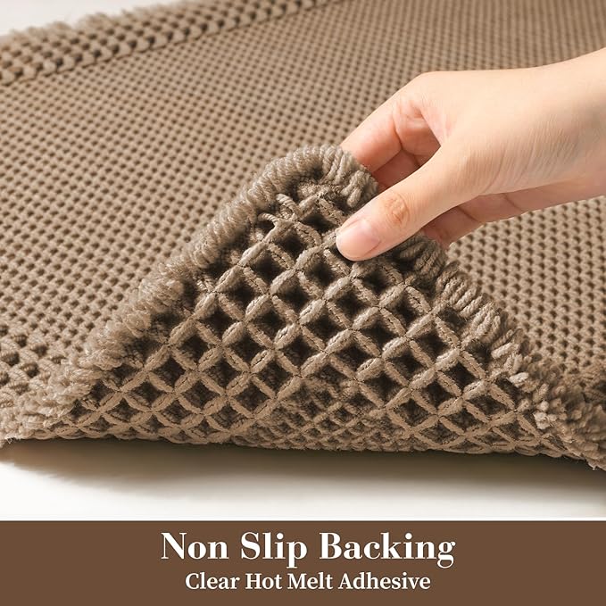 RESARE Waffle Bath Mat for Bathroom, Non Slip Bathroom Rugs 18"x30" Brown | - Image 4