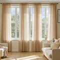 MIULEE Brown Sheer Curtains 96 Inches Long 4 Panels 54 x 96 Inches | Light by MIULEE