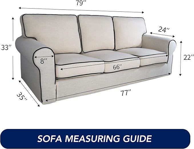 PureFit Stretch Couch Covers for Sofa Large Sofa Slipcovers Gray | 1-Piece Sofa - Image 6