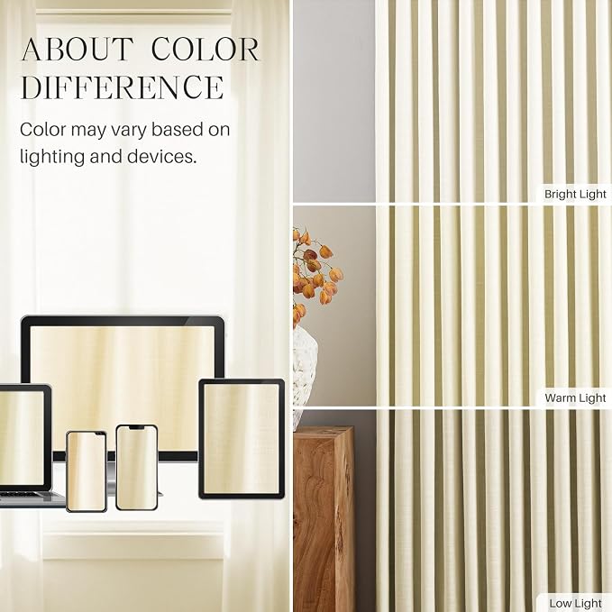 Pinch Pleated Linen Curtains 100% Blackout 84 Inches Long - Image 7